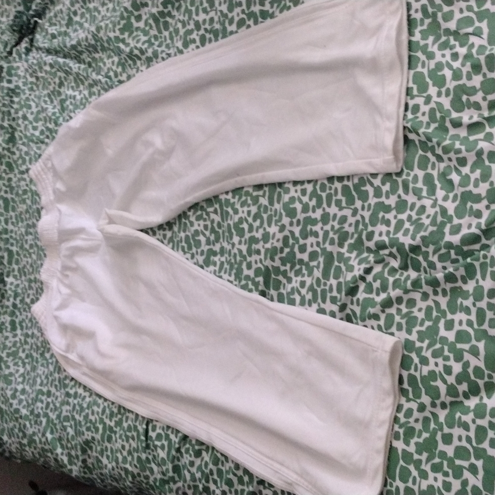 MENS WHITE SIZE LARGE ADIDAS ATHLETIC PANTS W DEEP POCKETS BIG&TALL